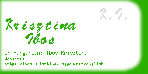 krisztina ibos business card